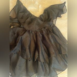 Women Brand New Black Ruffle Dress